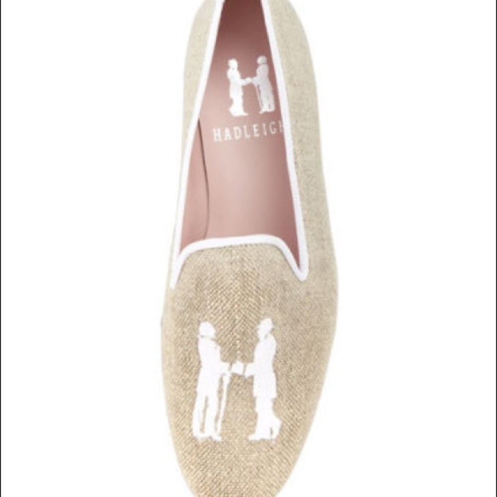 Hadleigh’s Audrey Linen Smoking Loafer